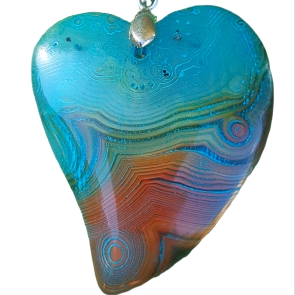 Jewelry - 💙 Blue Agate heart pendant necklace